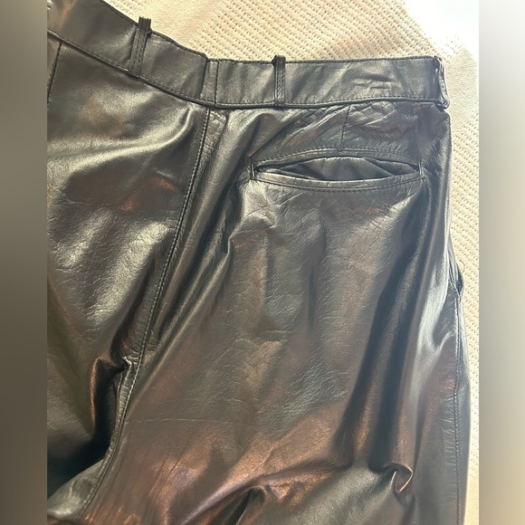 Vintage 80’s J. Park Pleated Leather Pants 32X23 - Picture 5 of 6